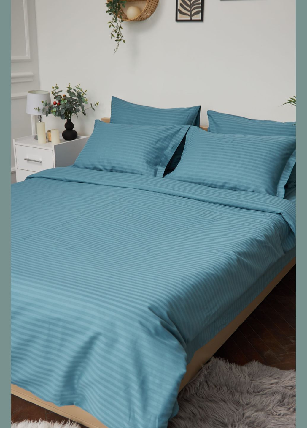 Комплект постельного белья Детский 110х140 наволочки 2х50х70 Stripe Green Satin Stripe (MS-830000183) Moon&Star StripeGreen (293173218)