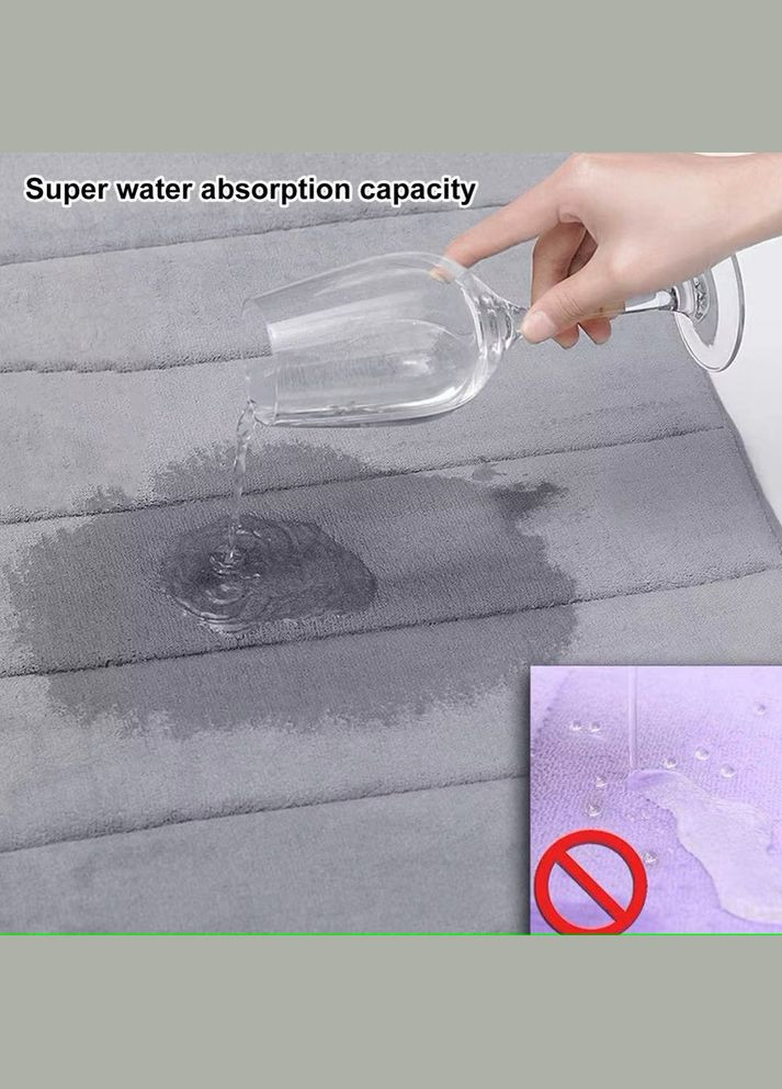 Набор 2 ковриков для ванной и туалета 40х60 + 50х40 см STRIPES с Эффектом памяти Королевский (7800718) No Brand (365280675)