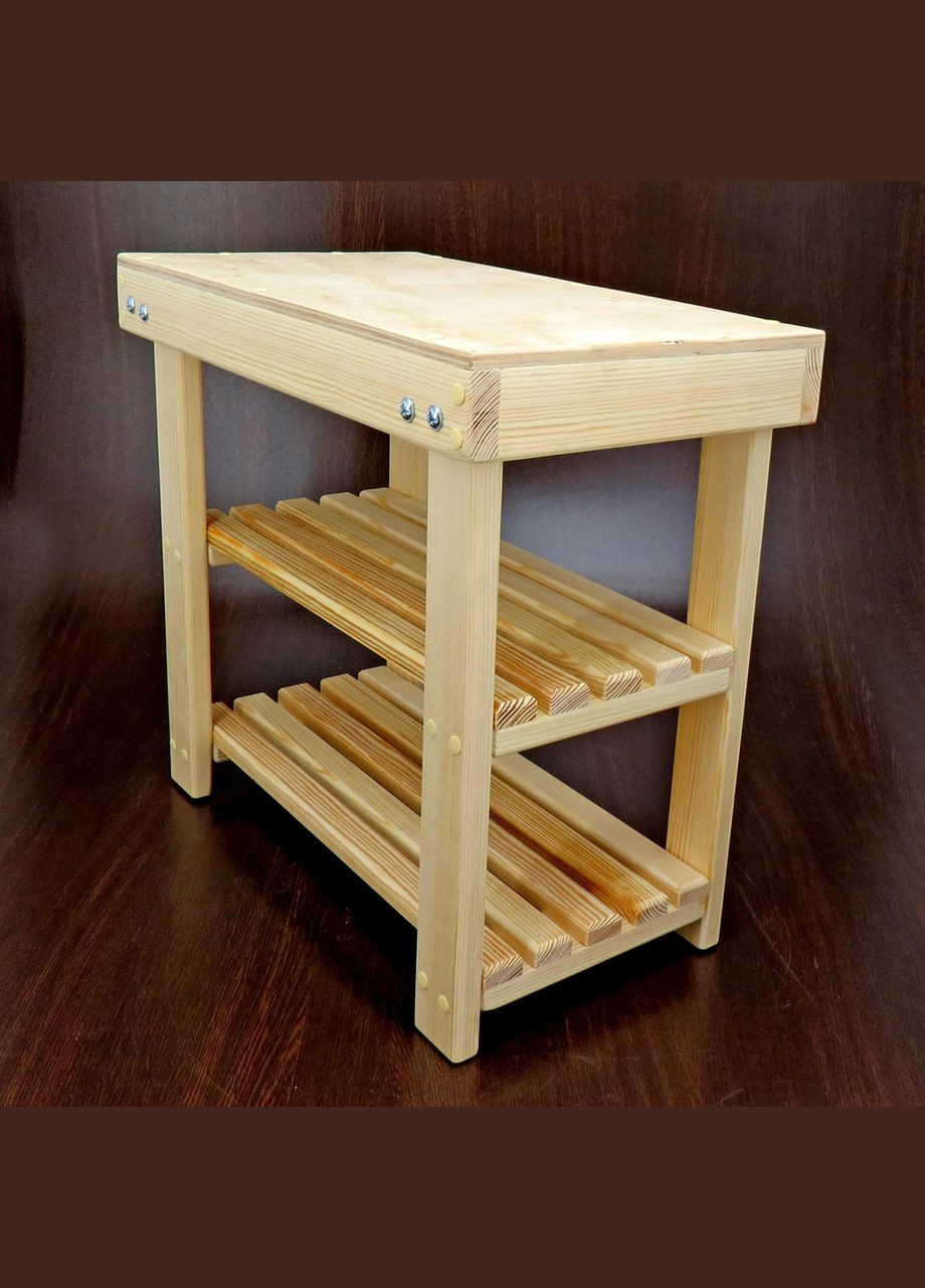 Полиця для взуття з дерева Молуа 60 бланже (ПДО-067601) No Brand (327869824)