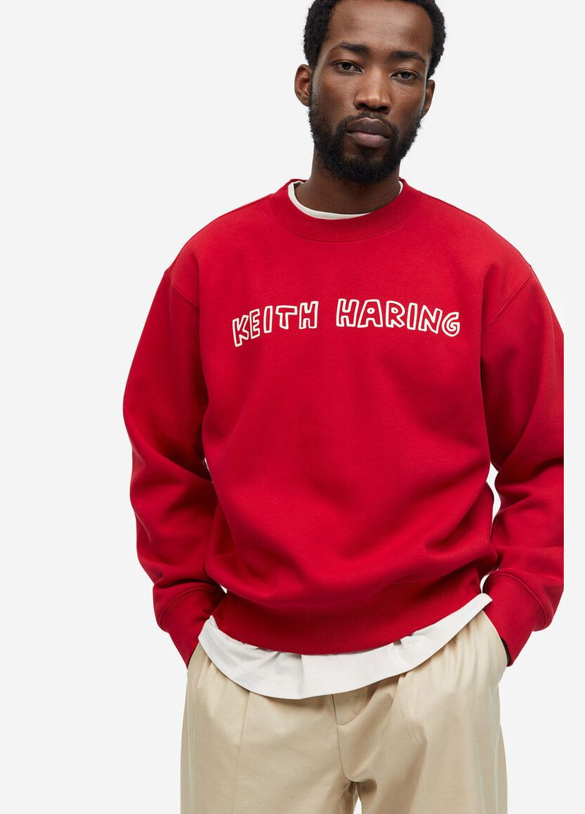 Червоний світшот чоловічий теплий H&M (312047563)