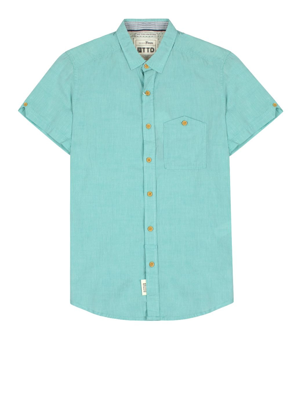 Бірюзова сорочка на короткий рукав Tom Tailor (295437268)