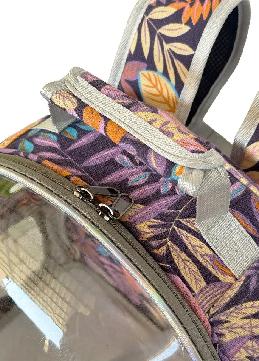 Рюкзак переноска водонепроникна для тварин котів собак з прозорою стінкою 42х31х28 см (477206-Prob) Бузковий Unbranded (295469376)