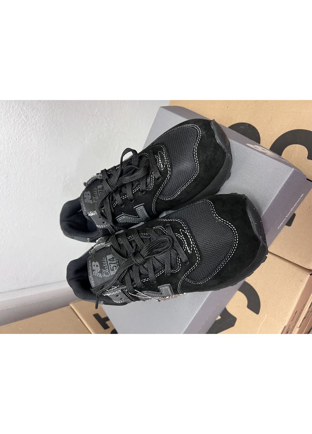 Черные демисезонные кроссовки мужские new balance 574 black нью беланс 574 No Brand