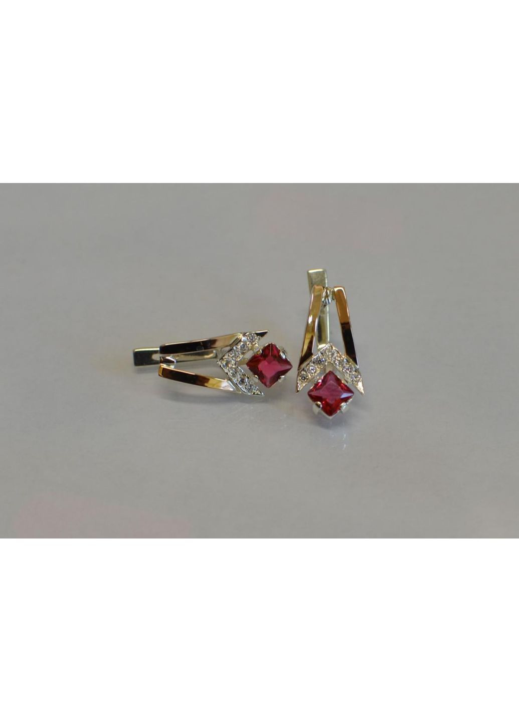 Серебряные серьги с золотыми пластинами Silver Style (367112978)