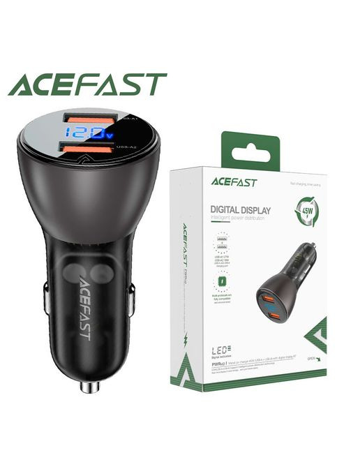 Автомобильное зарядное устройство B7 QC 3.0 2USB 2.4A 45W black Acefast (346504694)