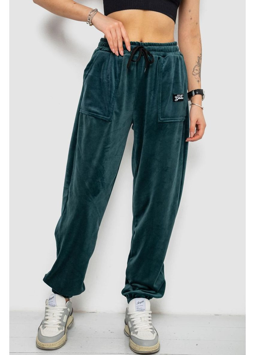 Спортивні штани жіночі велюрові на флісі, колір бежевий, 238R58647-1 Anello (332210377)