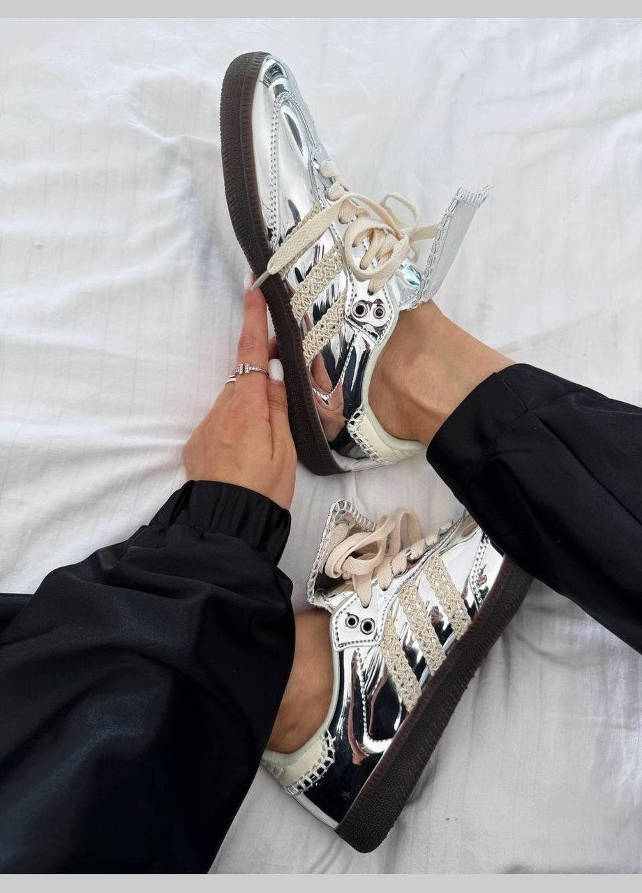 Кросівки Adidas х Wales & Bones Silver No Brand Samba срібні демісезони (326532970)