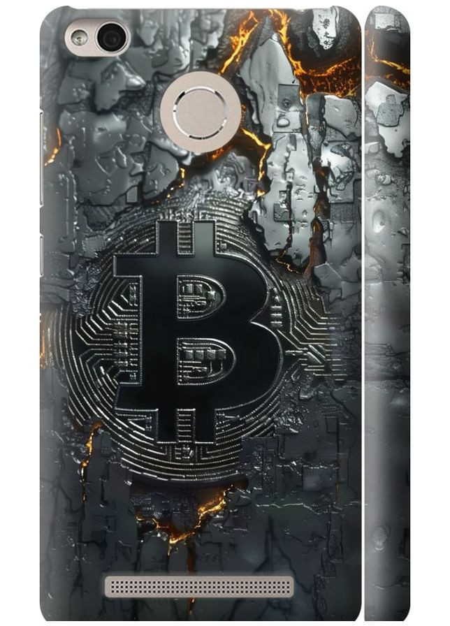 3D пластиковий матовий чохол 'Розпечений біткойн' для Endorphone Xiaomi Redmi 3s (289716267)