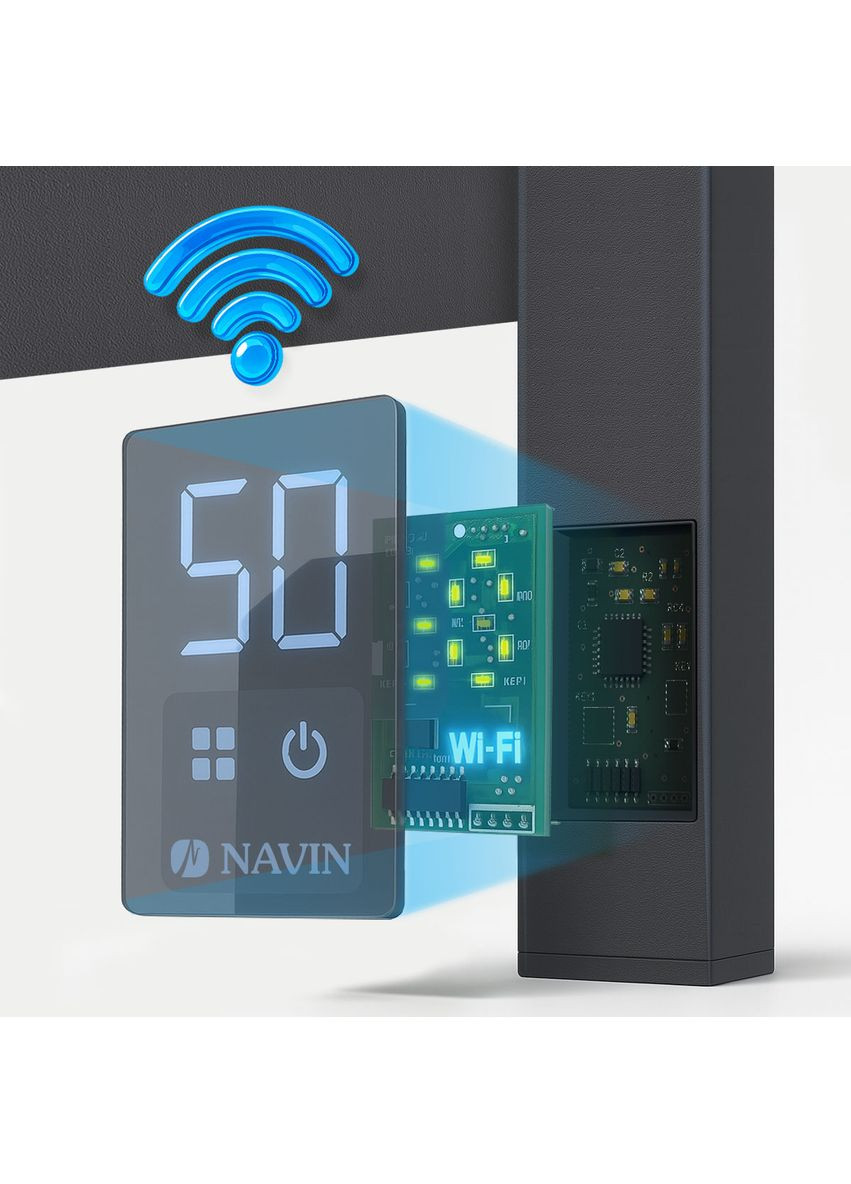 Електрична рушникосушка Авангард X 480х800 Sensor з WI-FI лівобічна, муар 12-272155-4880 Navin (367610516)