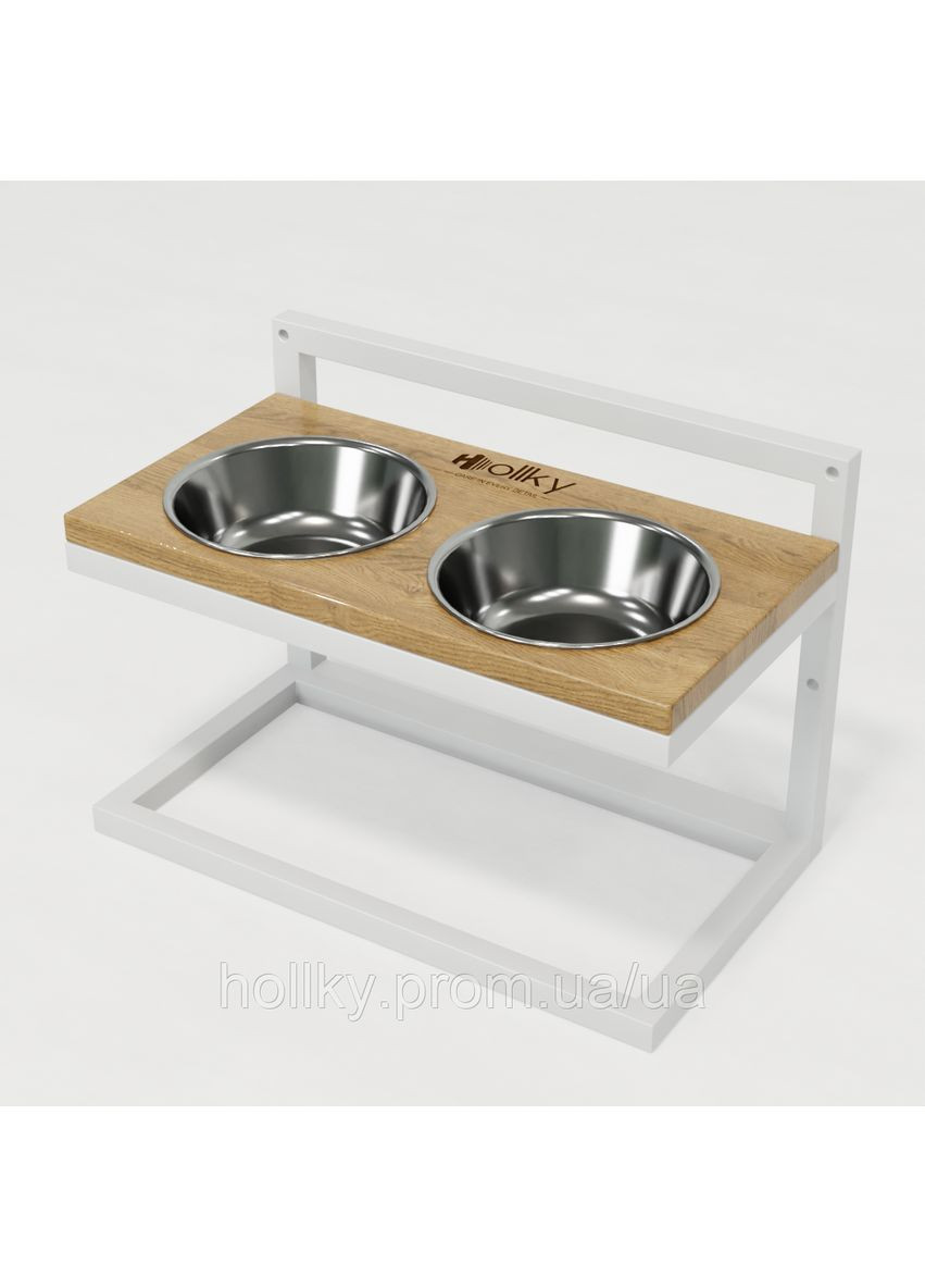 Миски на регулируемой подставке для средних собак Flex M (2×0.85 л) FM-422530-WHNT Hollky (365652751)