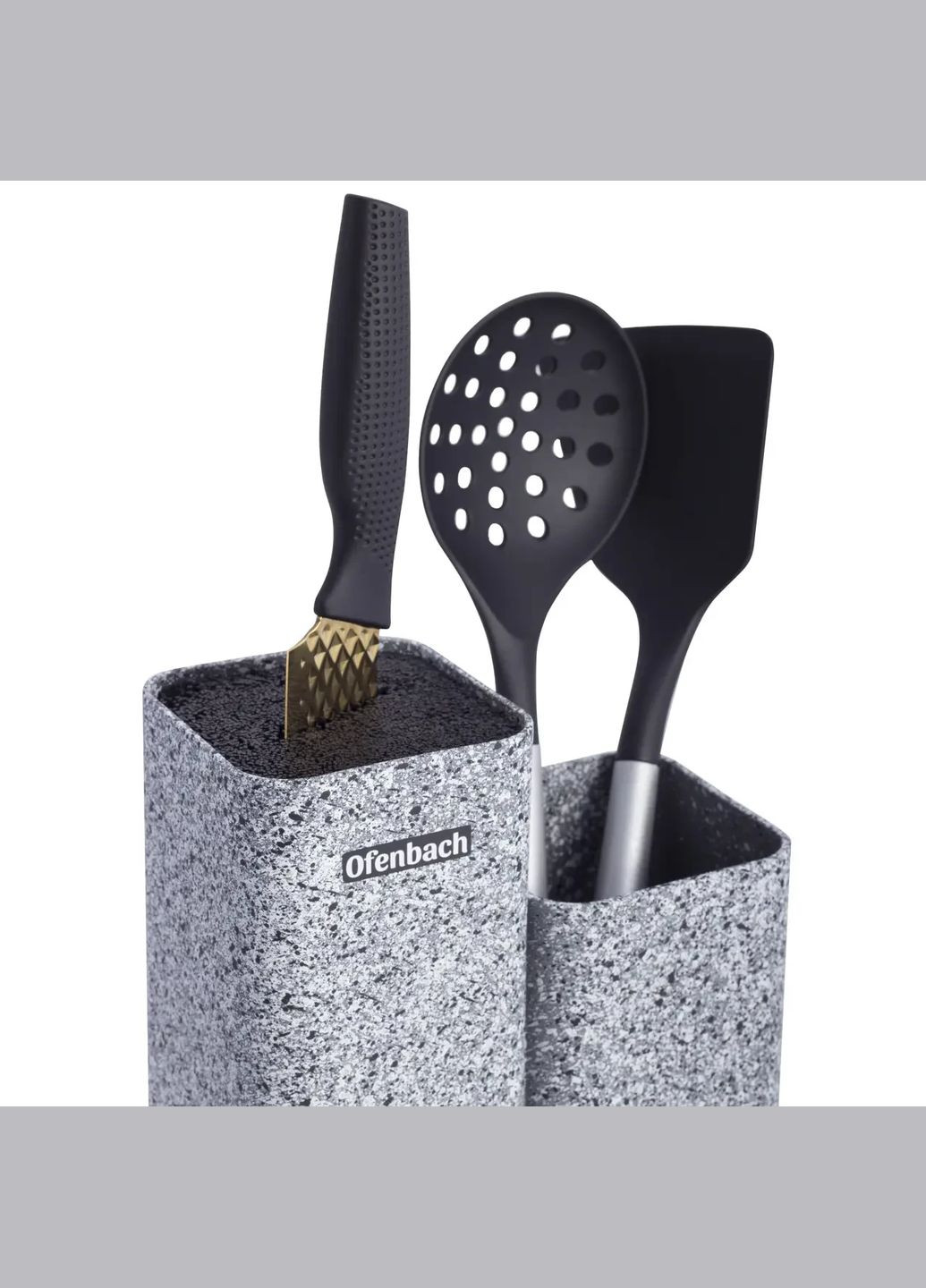 Двойная квадратная подставка для кухонных ножей и кухонных принадлежностей Ofenbach (303211992)