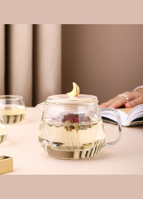 Чайний набір Місяць 12060 4 предмети рожевий No Brand (364499073)