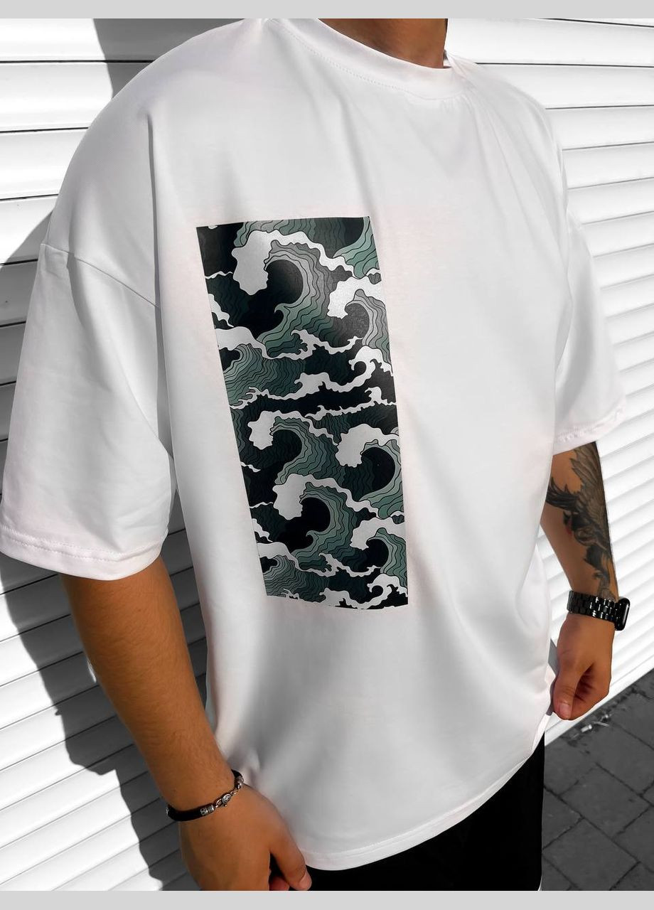 Біла футболка біла (принт) No Brand