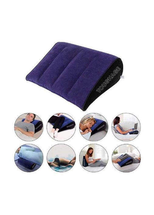 Надувна багатофункціональна подушка для сексу трикутник "Toughage" - Синій Drive No Brand (322400030)