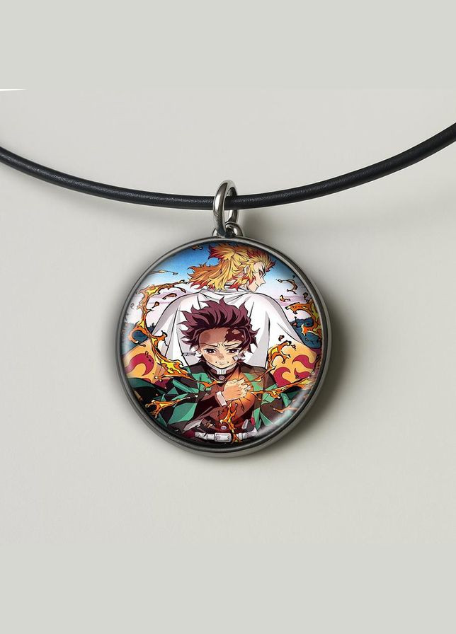 Набір підвіска (кулон) та брелок Аніме Клинок розсікає демонів #09 (подарунковий набір) No Brand (332633695)