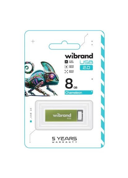 USB флеш накопитель (WI2.0/CH8U6LG) Wibrand 8GB Chameleon Green USB 2.0 (366645409)
