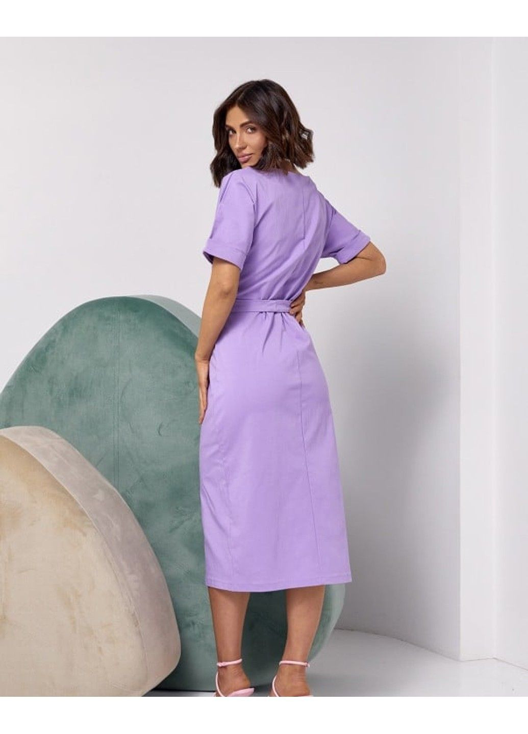 Фиолетовое деловое платья 14499 сиреневый ISSA PLUS