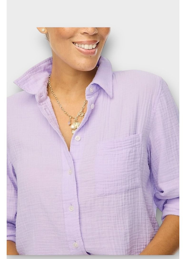 Сиреневая рубашка однотонная J.Crew
