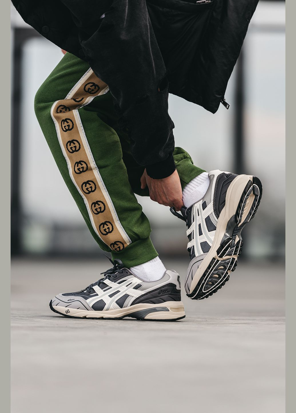 Сірі Осінні кросівки чоловічі і жіночі asics gel-1090 grey | асікс гель-1090 сірі No Brand