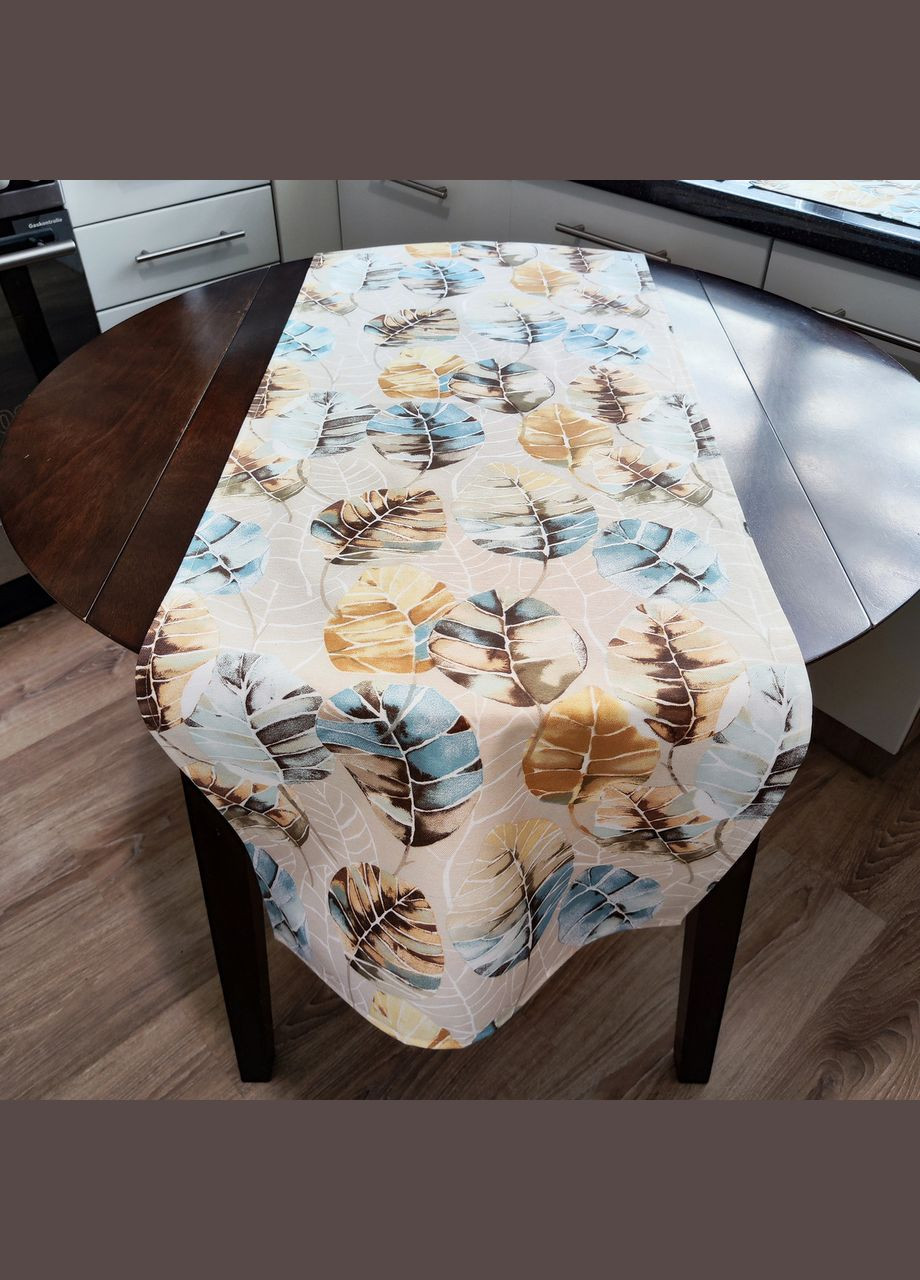 Декоративна доріжка на стіл - ранер Осінній вальс тканинна тефлонова скатертина-доріжка Maystat (305742508)