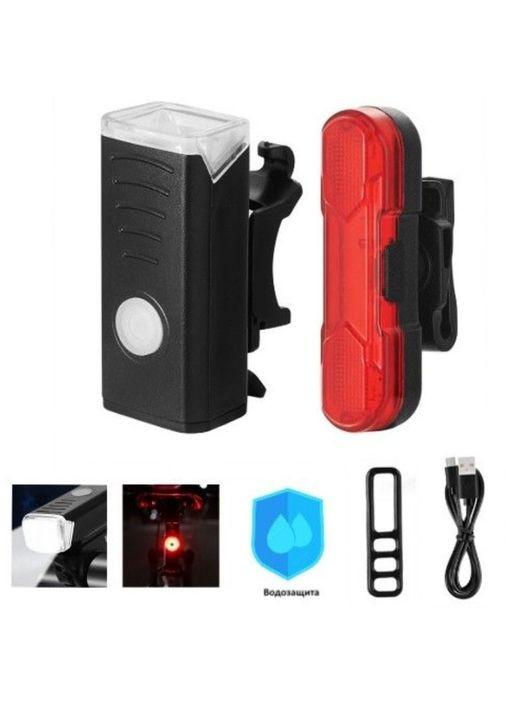 Вело набор фара с задним габаритом мигалкой Bike HY025 велосипедный аккумуляторный фонарь на велосипед 5SMD WD (297330900)