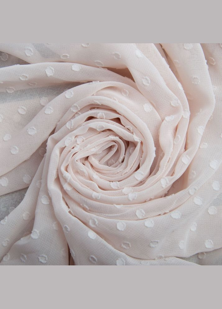 Тканина шифон жакард 150 см 75 гр/м2 легка, повітряна, для суконь, спідниць, блузок, дитячого одягу пудра No Brand (321991856)