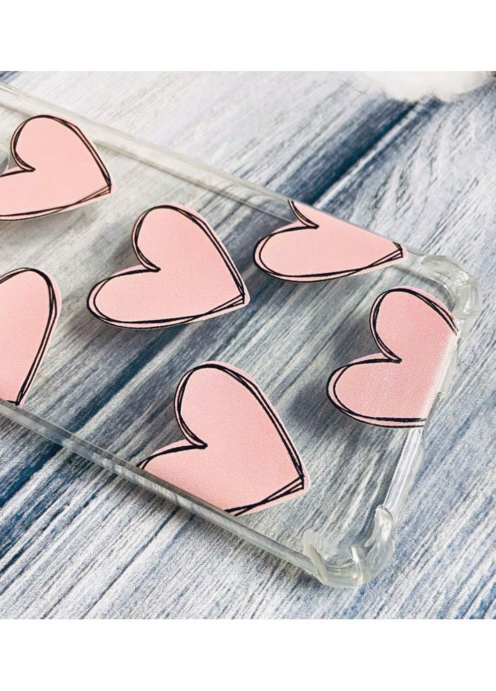 Чехол с утолщенными углами на Xiaomi Redmi Note 12 Pro Speed 5G:: Сердечка розовые (принт 78) Creative (360669557)