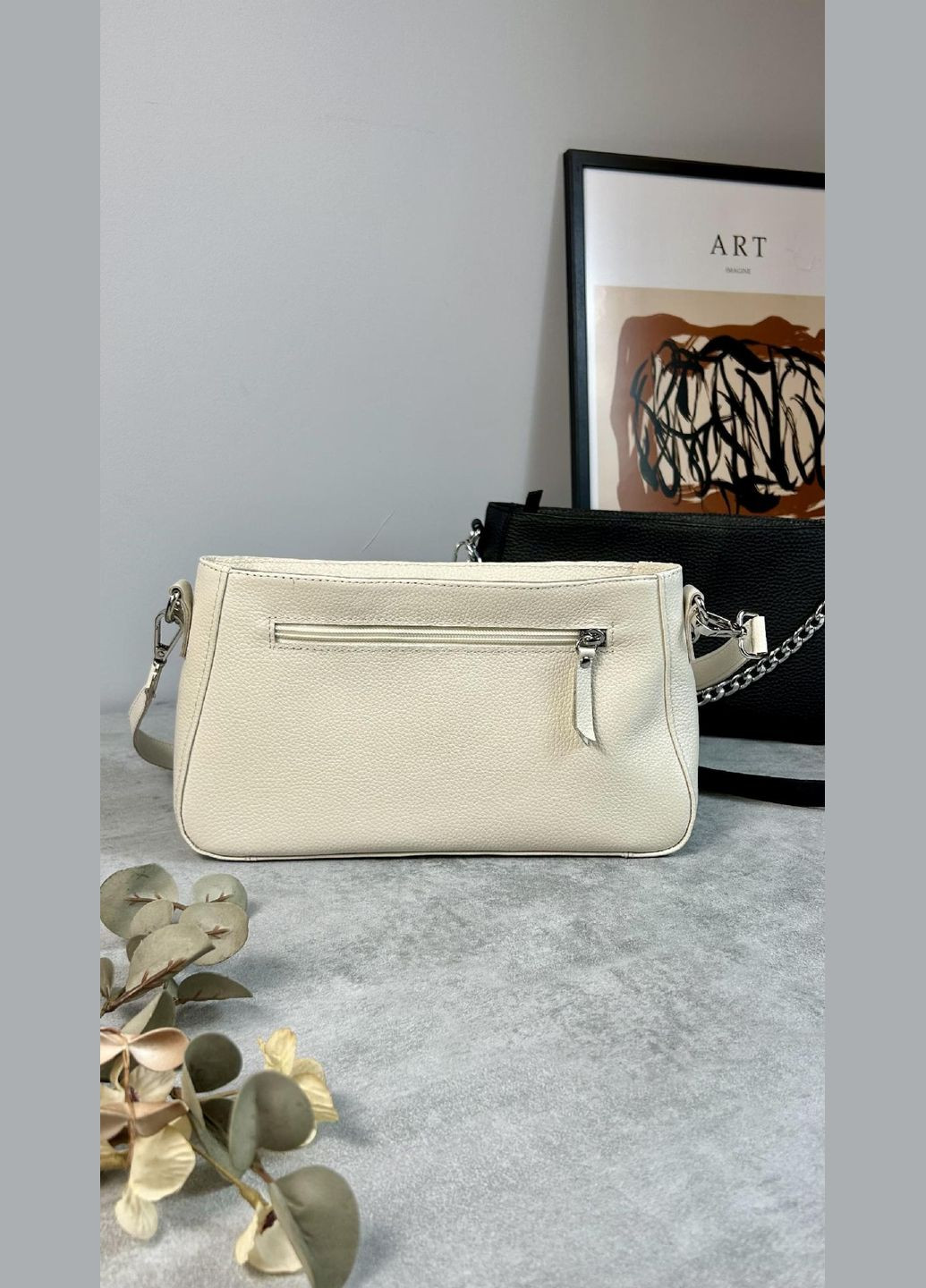 Сумка шкіряна жіноча функціональна бежева NIUNIU (296662366)