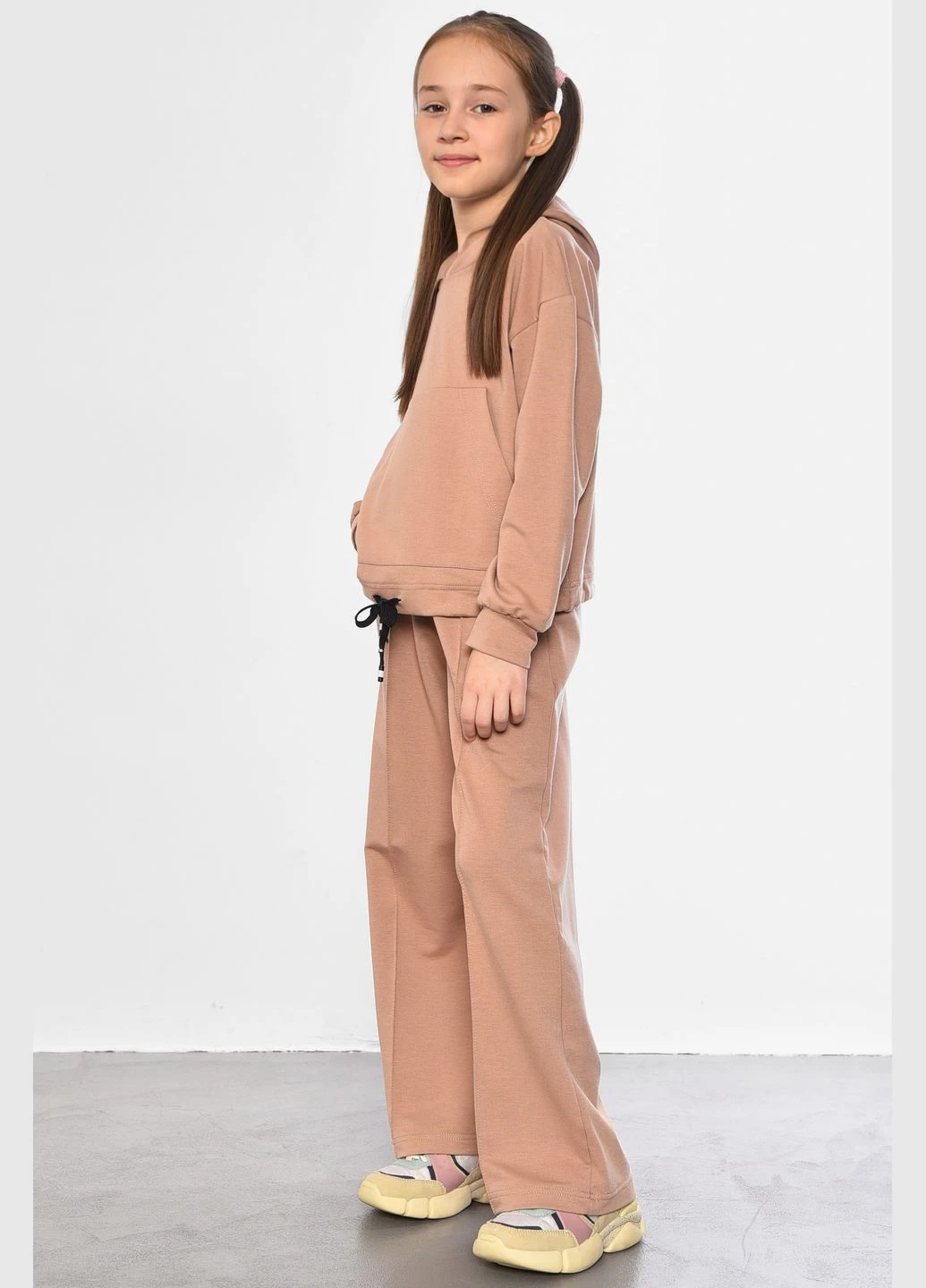 Спортивный костюм детский для девочки цвета мокко Let's Shop (299684790)