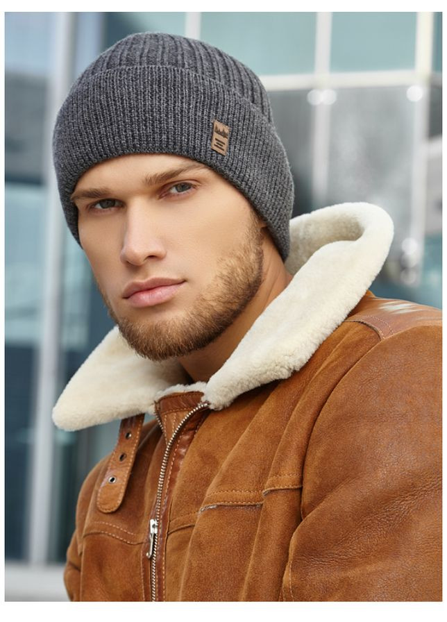 Шапка мужская вязаная на флисе Braxton Віват 2 (307833677)