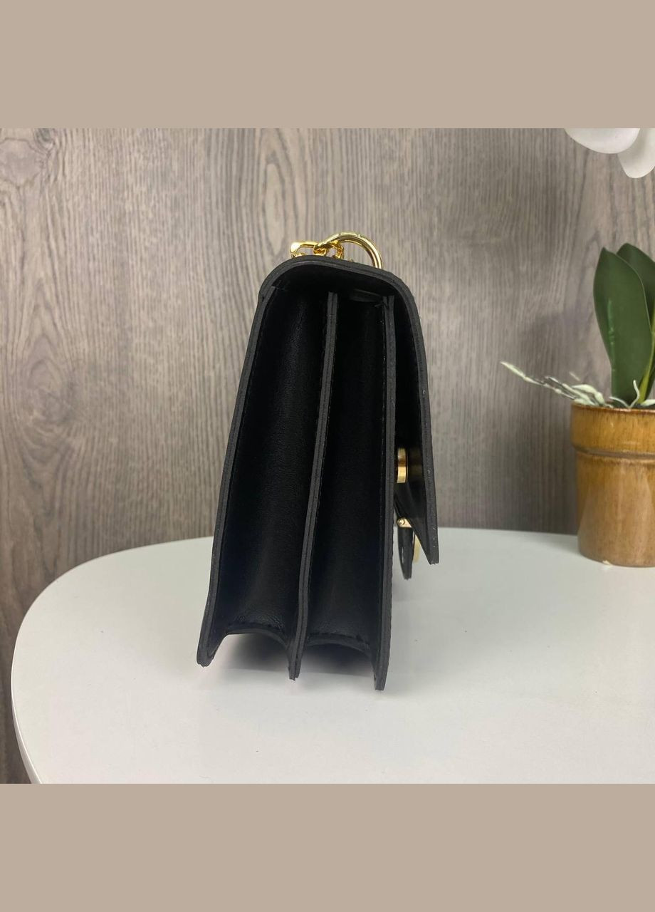 Женская сумочка клатч 2 в 1 с кожаным ремнем, 3 отделения, экокожа черная (sku_771+РG) No Brand (330576329)