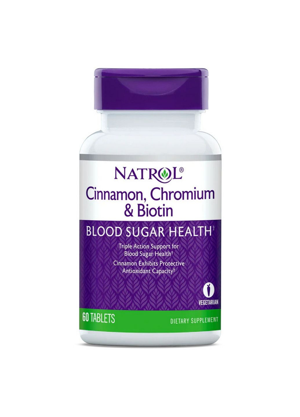 Натуральная добавка Cinnamon Chromium & Biotin, 60 таблеток Natrol (293420892)