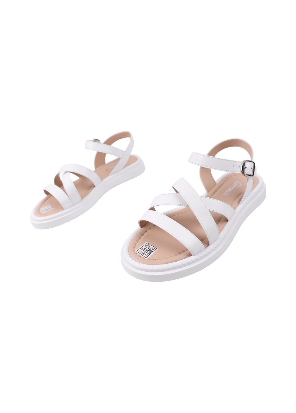 Белые босоножки женские белые натуральная кожа Grossi