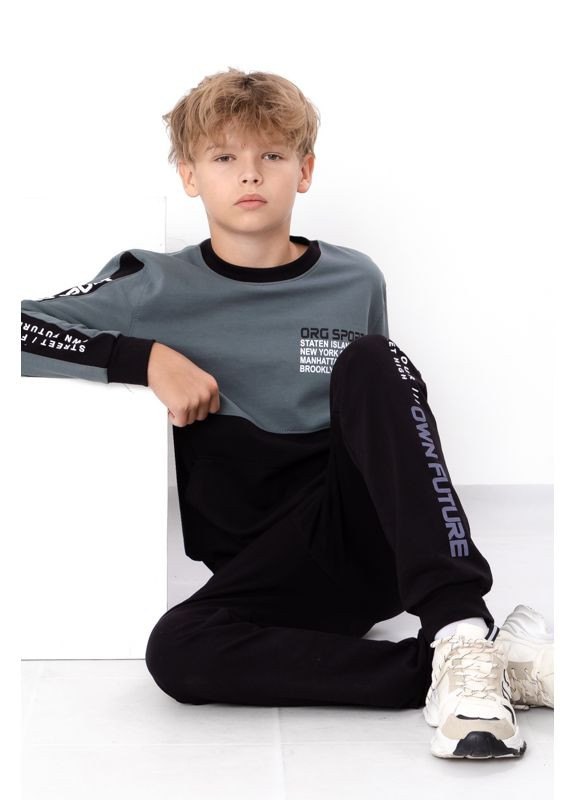 Подростковый спортивный комплект (свитшот и штаны), прямого кроя (p-16376) Носи своє (363043097)