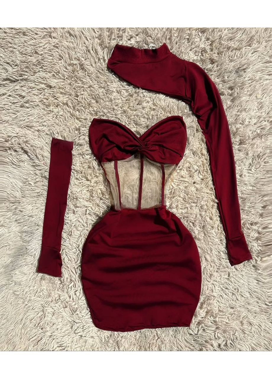 Червона святковий, вечірня сукня No Brand однотонна