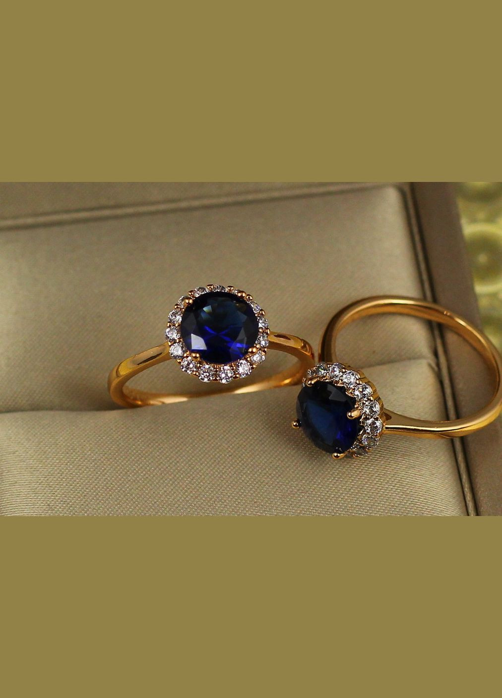 Кольцо две площадки с синим камнем р. Xuping Jewelry (317405255)