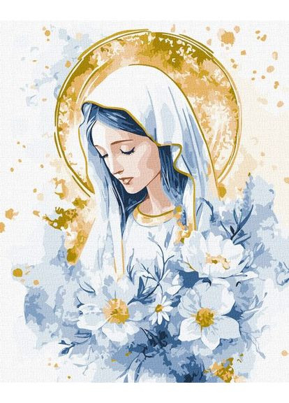 Картина по номерам - Небесная Мария с красками металлик extra ©art_selena_ru 40х50 см IDEYKA (363986621)