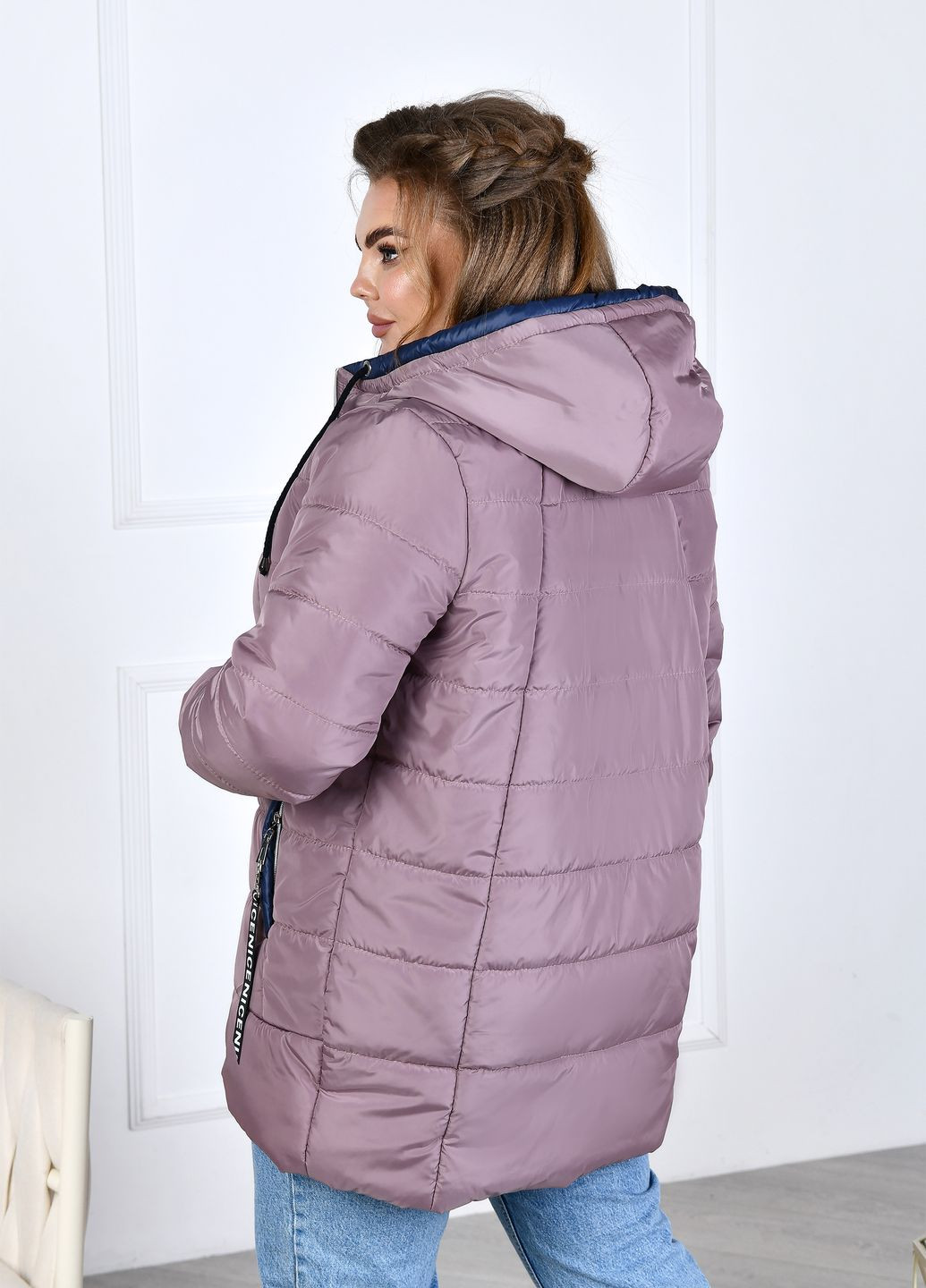 Розово-лиловая демисезонная женская куртка No Brand