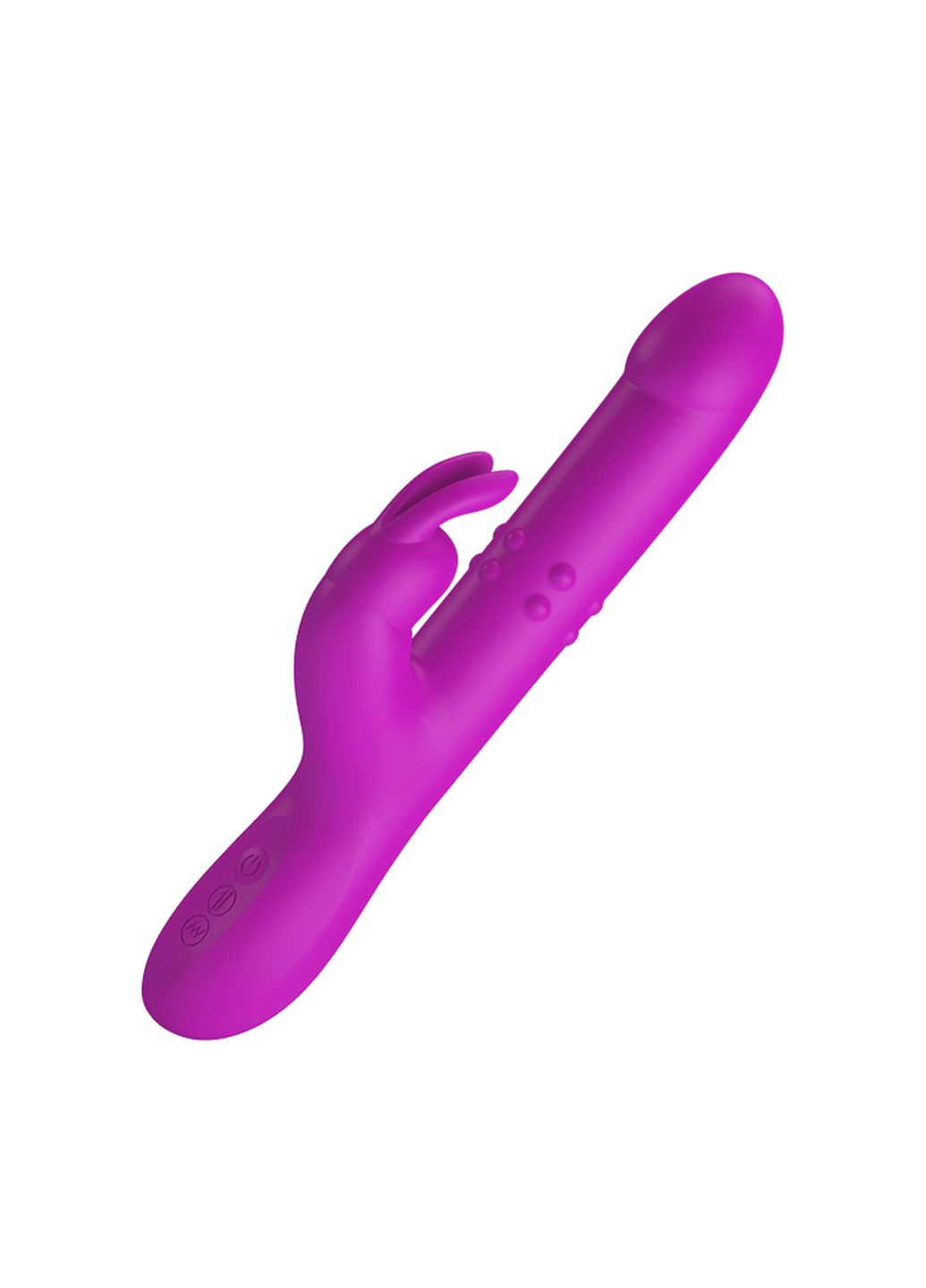 Вібратор-кролик з ротацією та фрикціями REESE фуксія, 24.8 х 3.6 см Pretty Love (361670368)