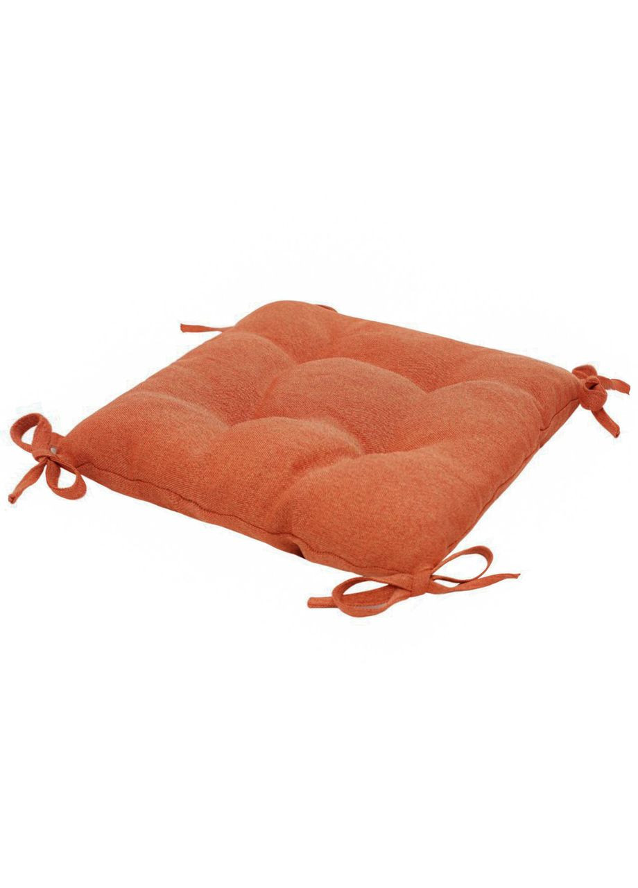 Подушка на стілець рогожка 30х30х8 см помаранчевий No Brand (324830135)
