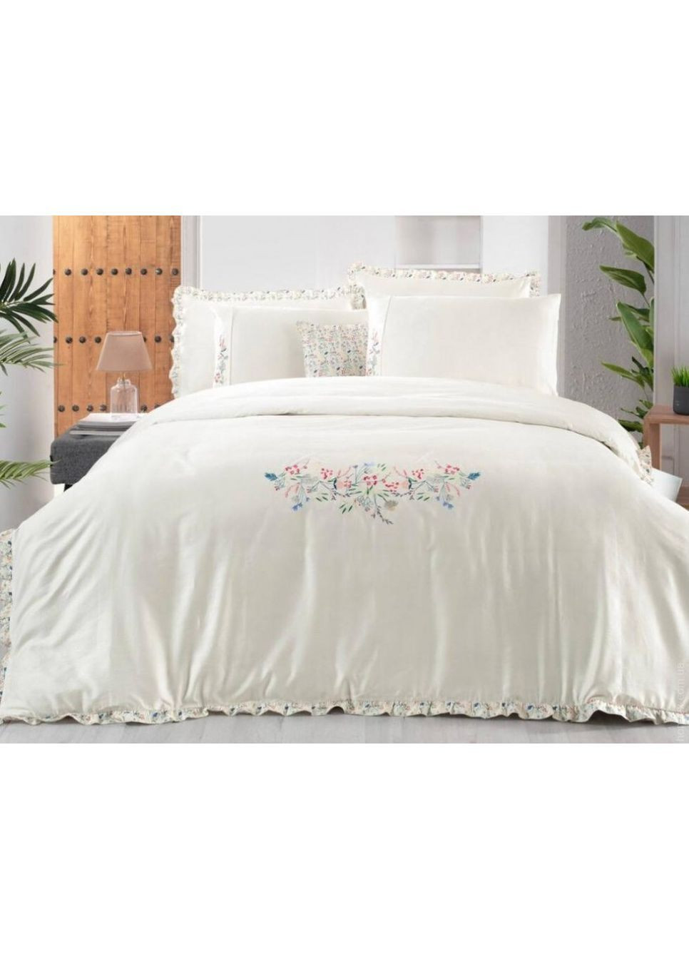 Постільна білизна Nitra ekru 300ТС делюкс сатин євро Sarev (368828236)