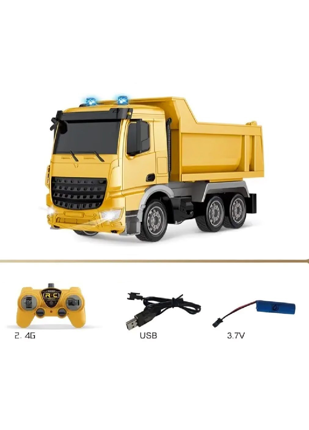 Дитяча іграшка інженерна машинка спецтехніка з масштабом 1:24 на радіокеруванні 29х11х15.5 см (478297-Prob) Самоскид Unbranded (303835239)