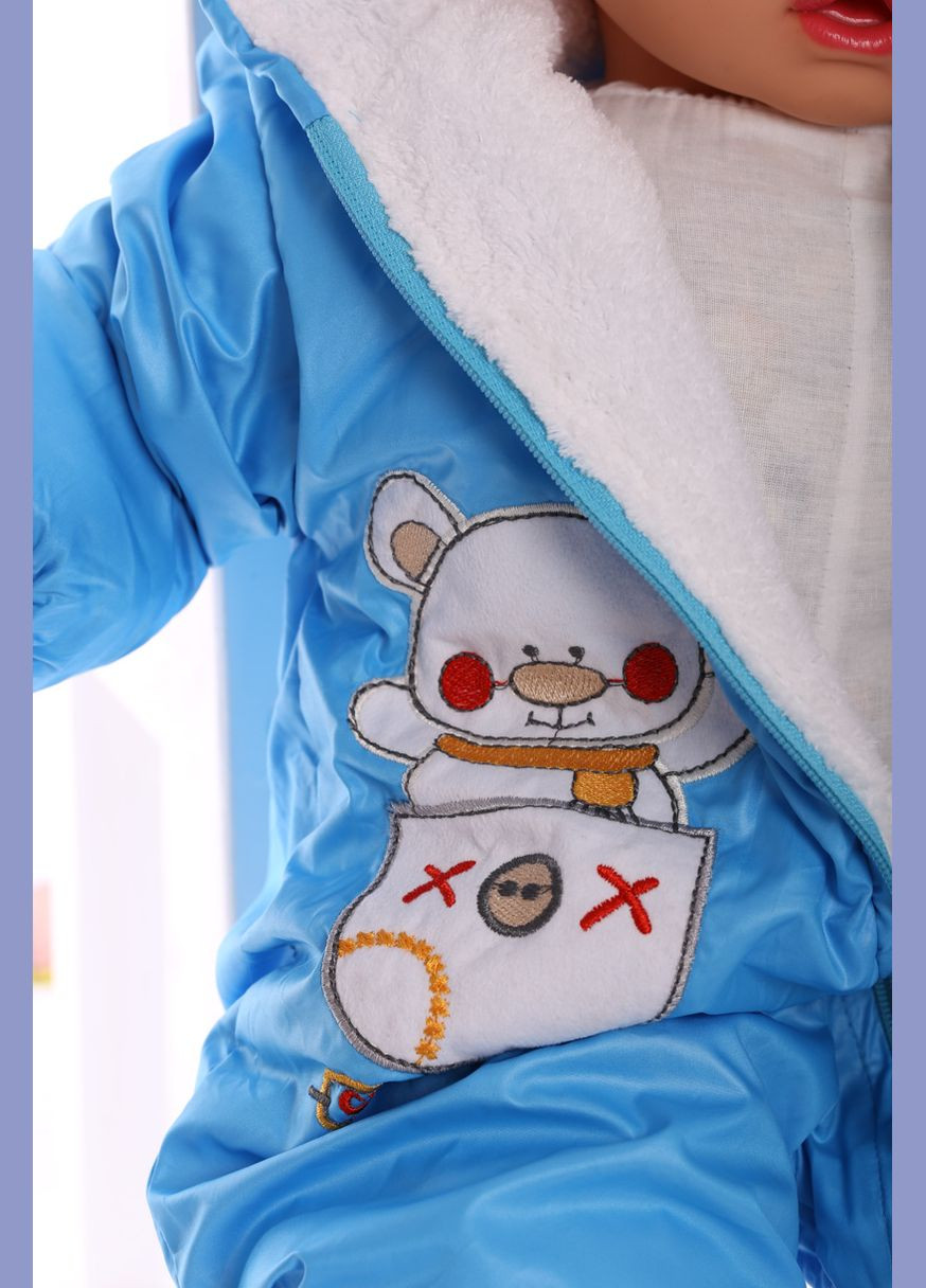 Чоловічок для хлопчика на махрі ведмедика блакитний 74 см (26253) BABYKROHA (297199915)