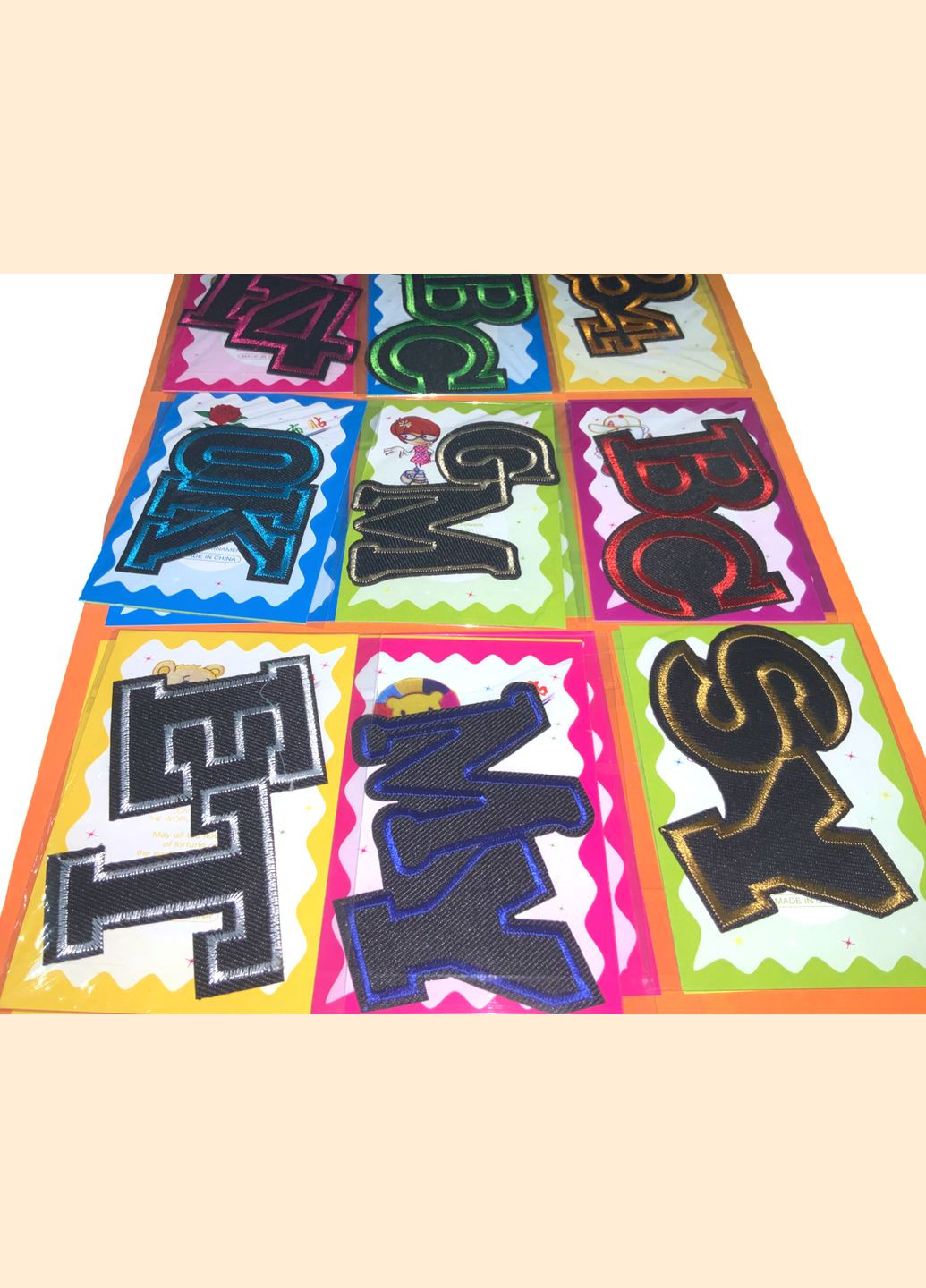 Аплікація для одягу нашивка №60 Букви 9шт/6х8см FROM FACTORY A60 (339104962)