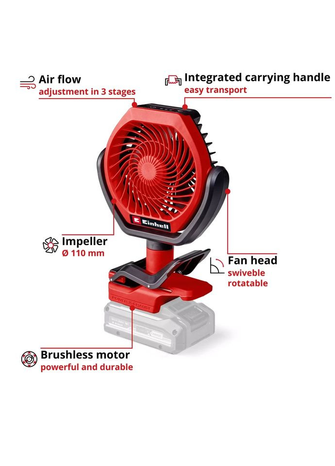 Вентилятор акумуляторний GC-CF 18/110 Li - Solo (3408061) Einhell (360407277)