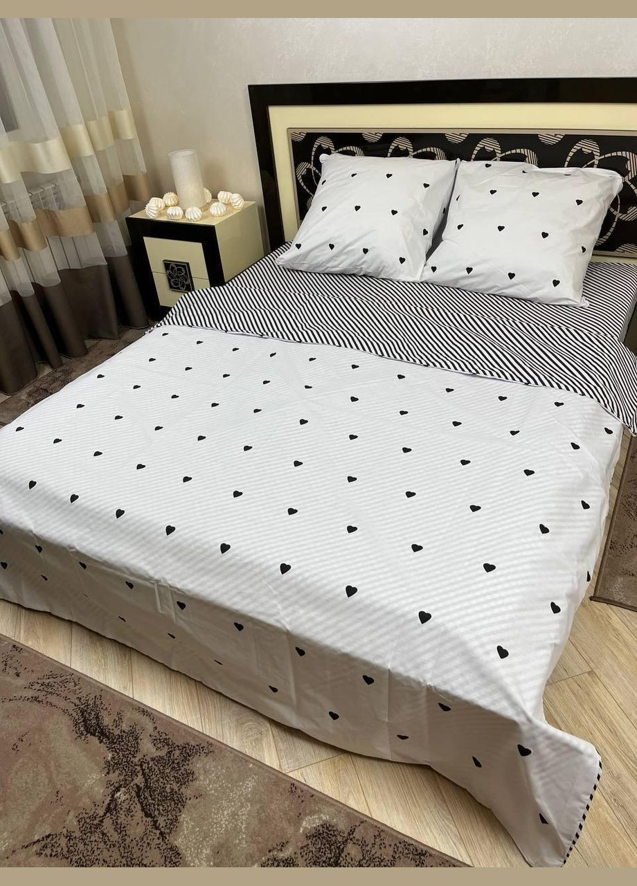 Постельное белье хлопковое Каролина Евро Простынь на резинке 160x200х20 Бязь Белое 50 х 70 No Brand (303700414)