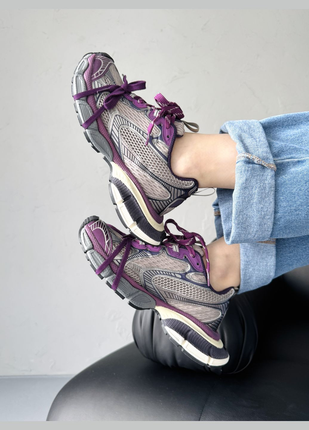 Фіолетові Осінні кросівки чоловічі і жіночі balenciaga 3xl purple | баленсіага 3хл фіолетові No Brand