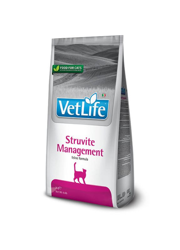 VetLife Struvite Management – сухой корм-диета с мясом птицы для кошек при рецидивах струвитных уролитов 400 г (8010276022554) Farmina (327070504)