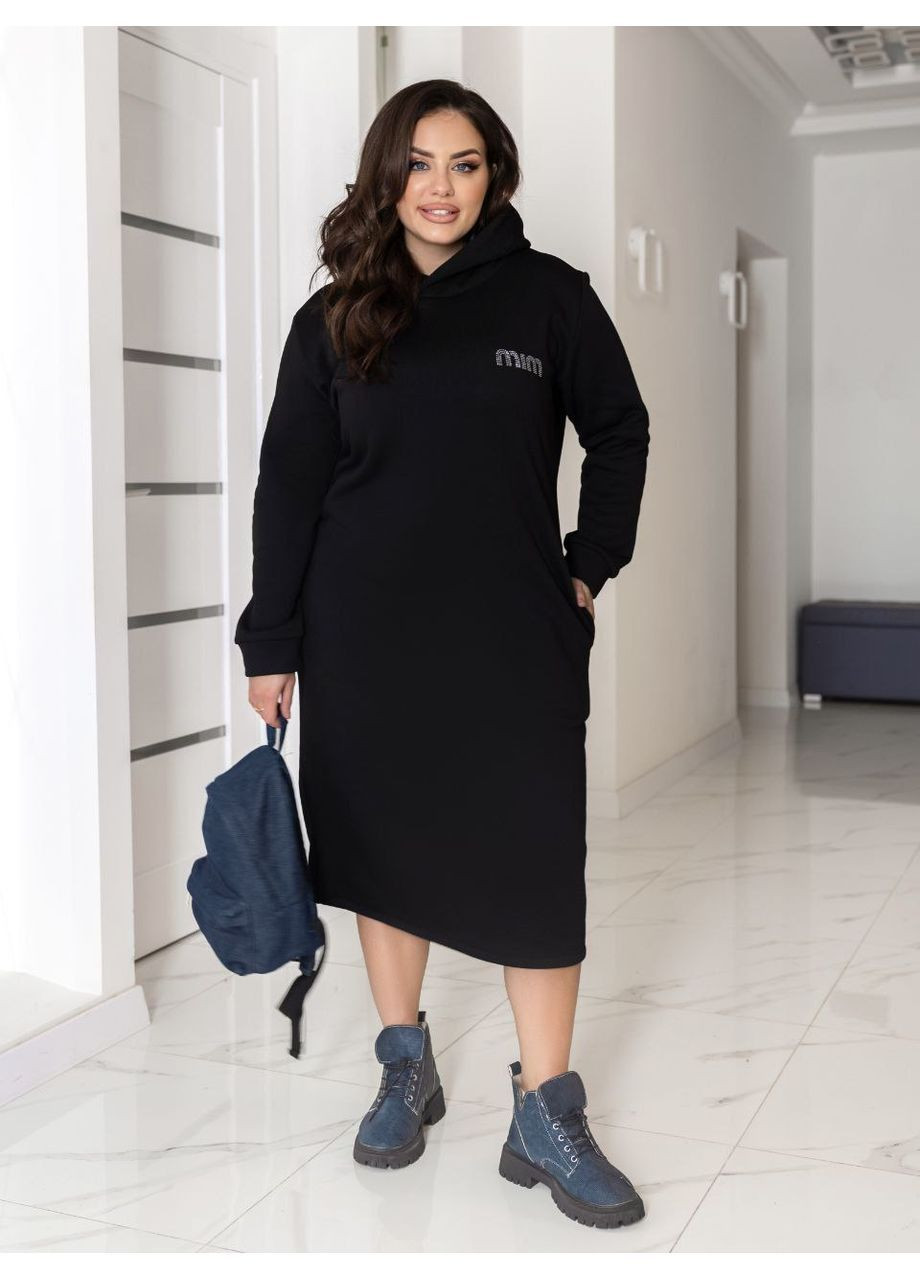 Черное женское платье-худы на флисе Osoblyva