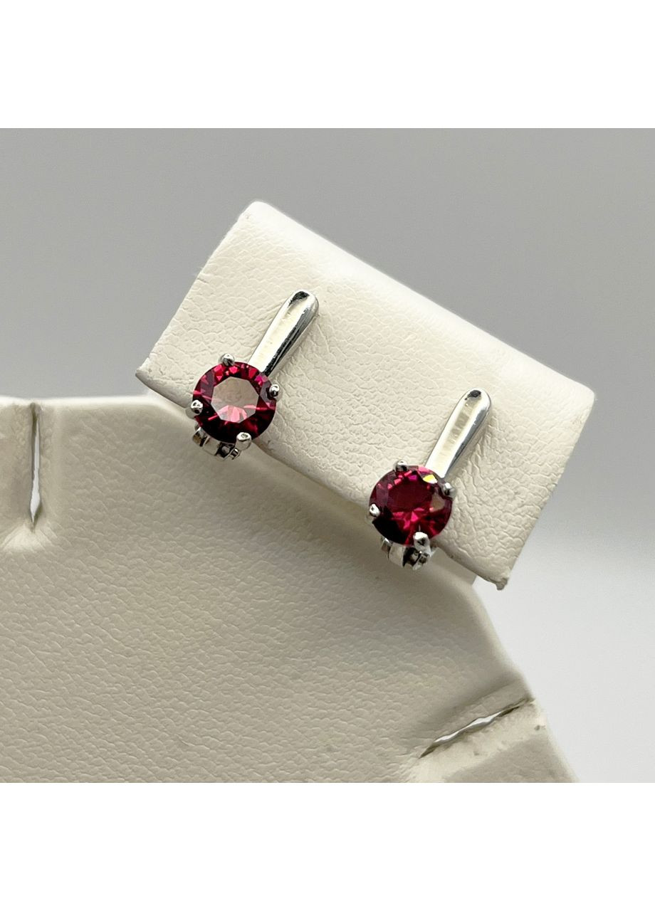 Серьги серебряные с нано рубином 3,51 г No Brand (369736598)